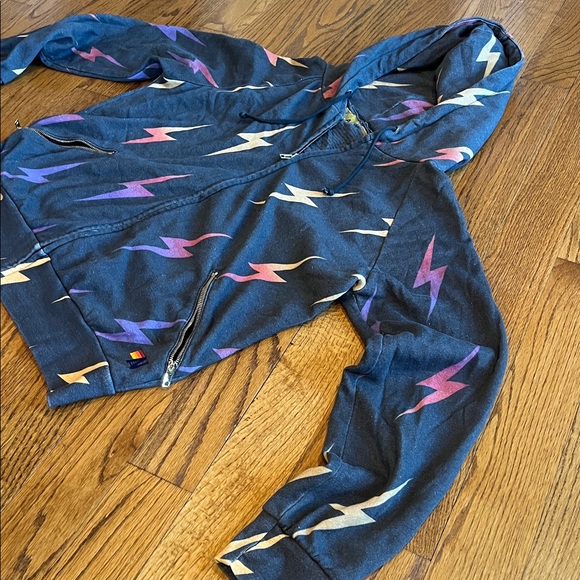 Aviator Nation Lightning Bold charcoal hoodie size large - Picture 7 of 8